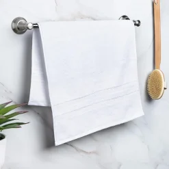 Moda At Home Allure Cotton Hand Towel (White)