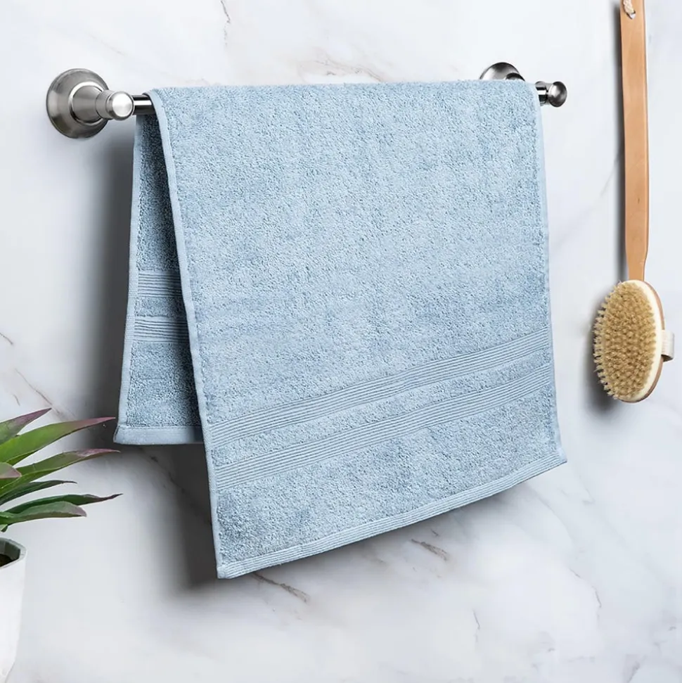 Moda At Home Allure Cotton Hand Towel (Powder Blue)