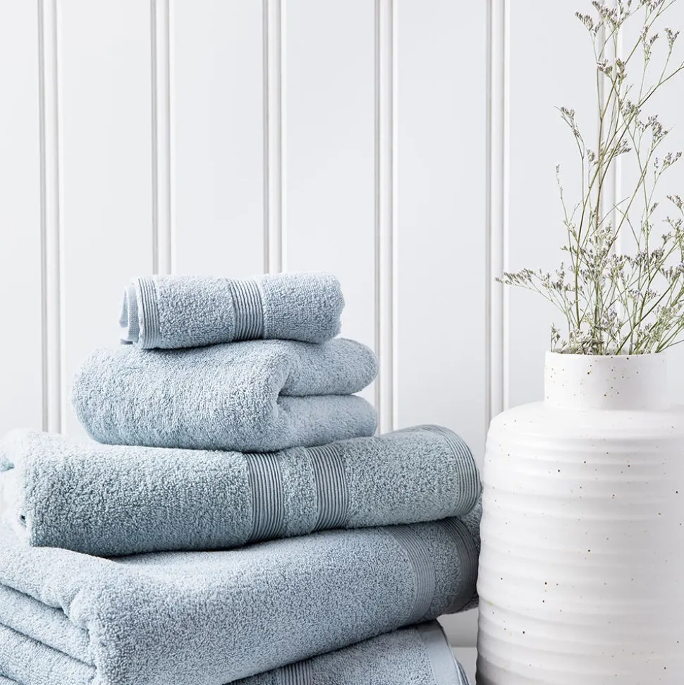 Moda At Home Allure Cotton Hand Towel (Powder Blue)
