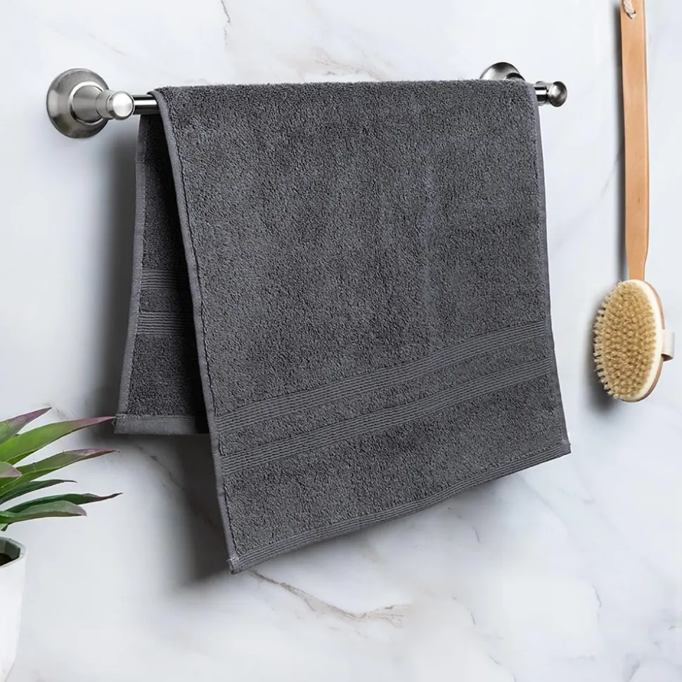 Moda At Home Allure Cotton Hand Towel (Dark Grey)