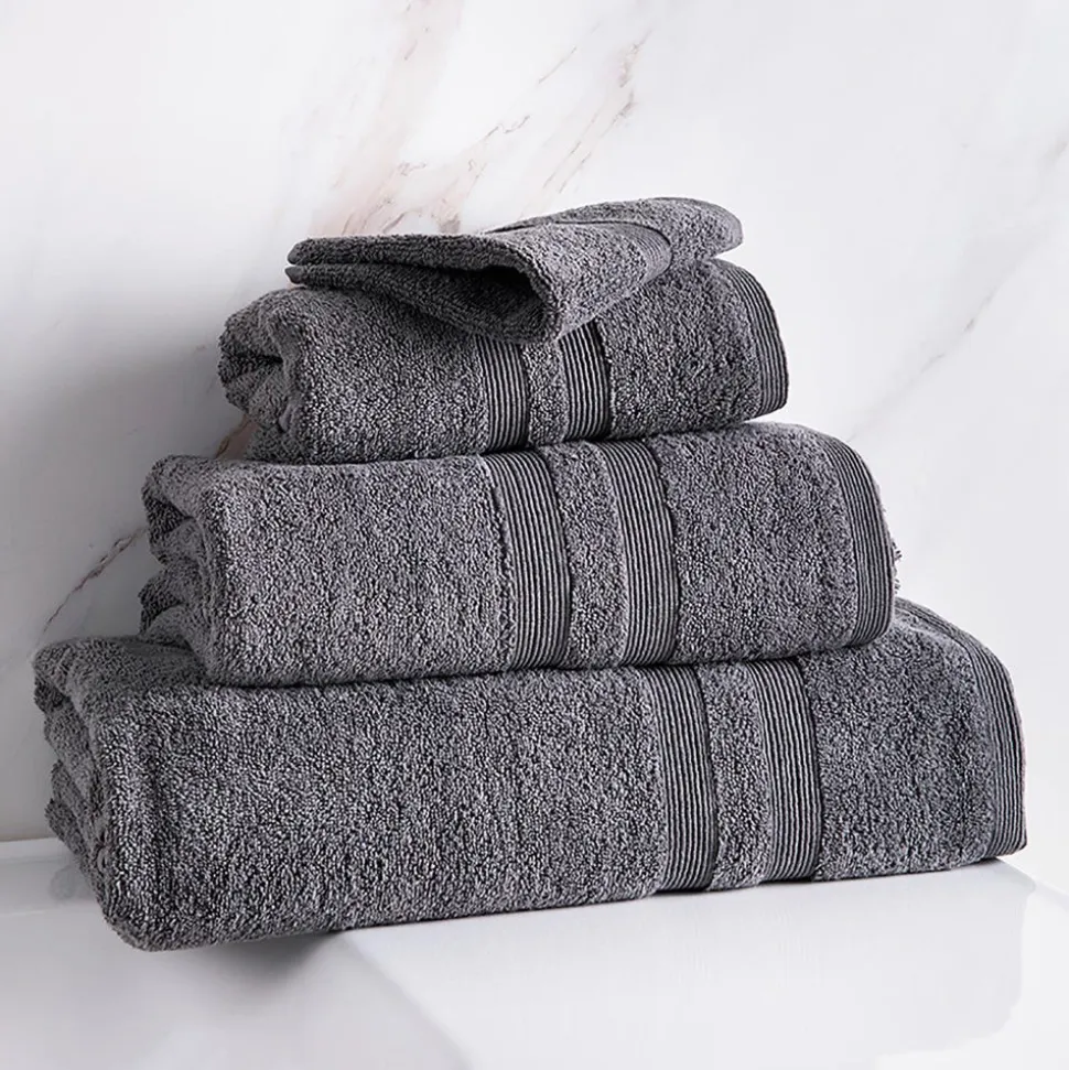 Moda At Home Allure Cotton Hand Towel (Dark Grey)