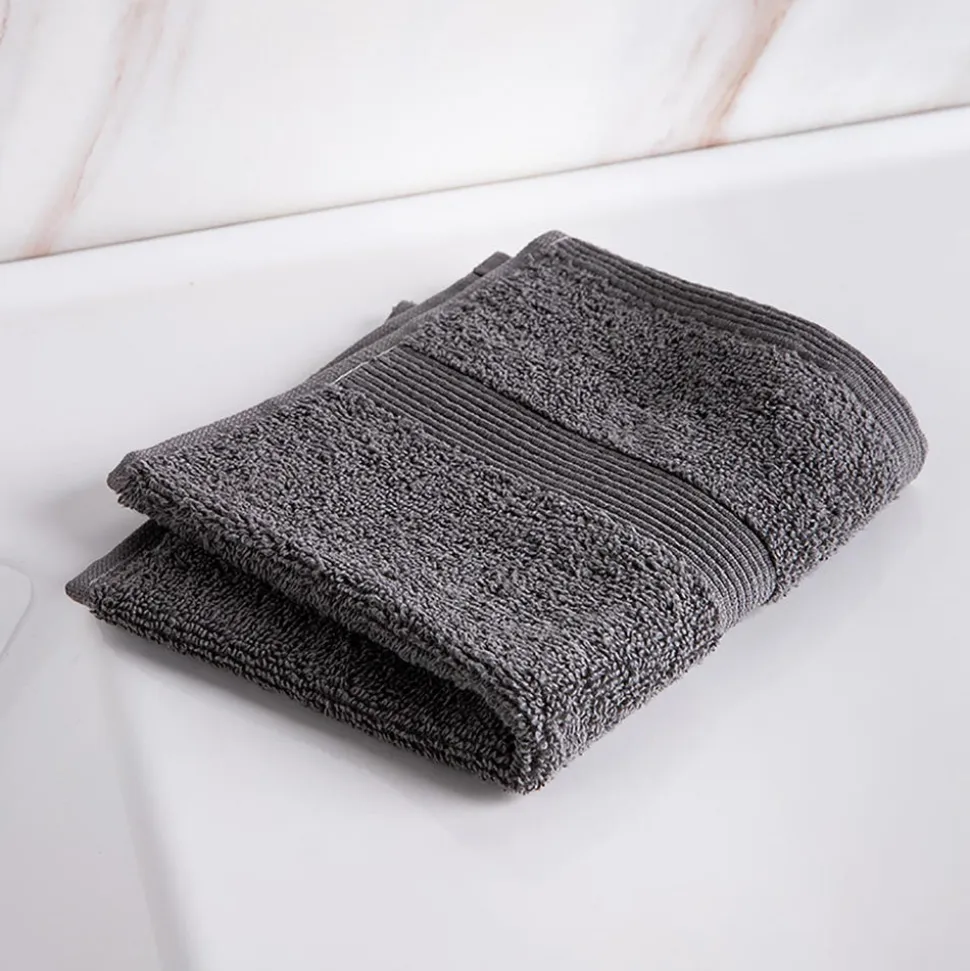 Moda At Home Allure Turkish Cotton Face Towel (Dark Grey)