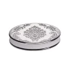 Moda At Home Damask Ceramic Soap Dish (White/Silver)