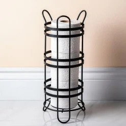 Moda At Home Duke Toilet Paper Reserve-Holder (Black)