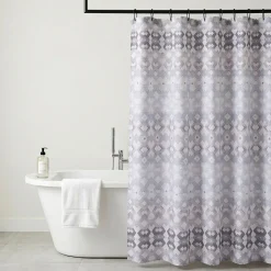 Moda At Home Maya Slub Fabric Shower Curtain (Grey/Taupe)