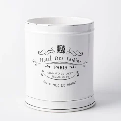 Moda At Home Paris Ceramic Waste Basket (White)