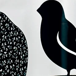 Moda At Home Peva 'Sitting Birds' Shower Curtain 70x72" (Black/Frost)