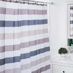 Moda At Home Polyester 'Cabana' Shower Curtain (White/Grey/Taupe)