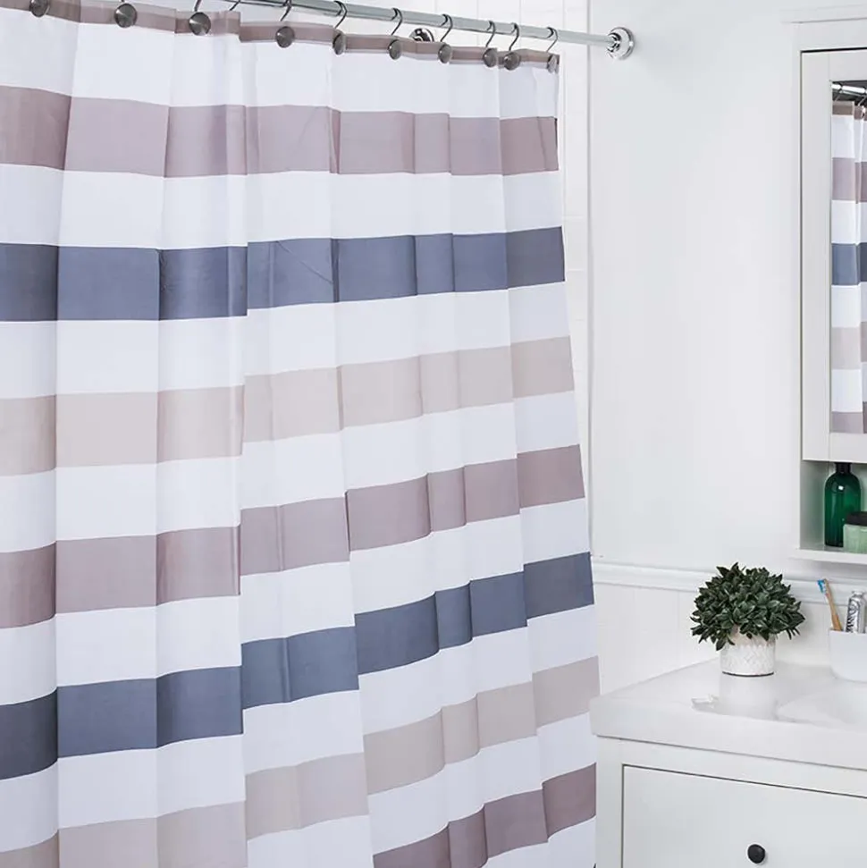 Moda At Home Polyester 'Cabana' Shower Curtain (White/Grey/Taupe)