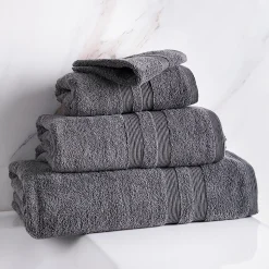 Moda At Home Turkish Allure Cotton Bath Sheet (Dark Grey)
