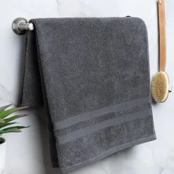 Moda At Home Turkish Allure Cotton Bath Sheet (Dark Grey)