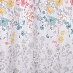 Moda At Home Wildflower Slub Fabric Shower Curtain (Grey/Taupe)
