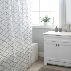 Moda At Home Windsor Peva Shower Curtain (Frost/Silver)
