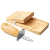 Natural Living Bamboo Oyster Knife Set with Hand Guard (Natural)