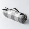 Needle & Pine Water Resistant 'Buffalo Check' Outdoor Blanket Wht/Grey