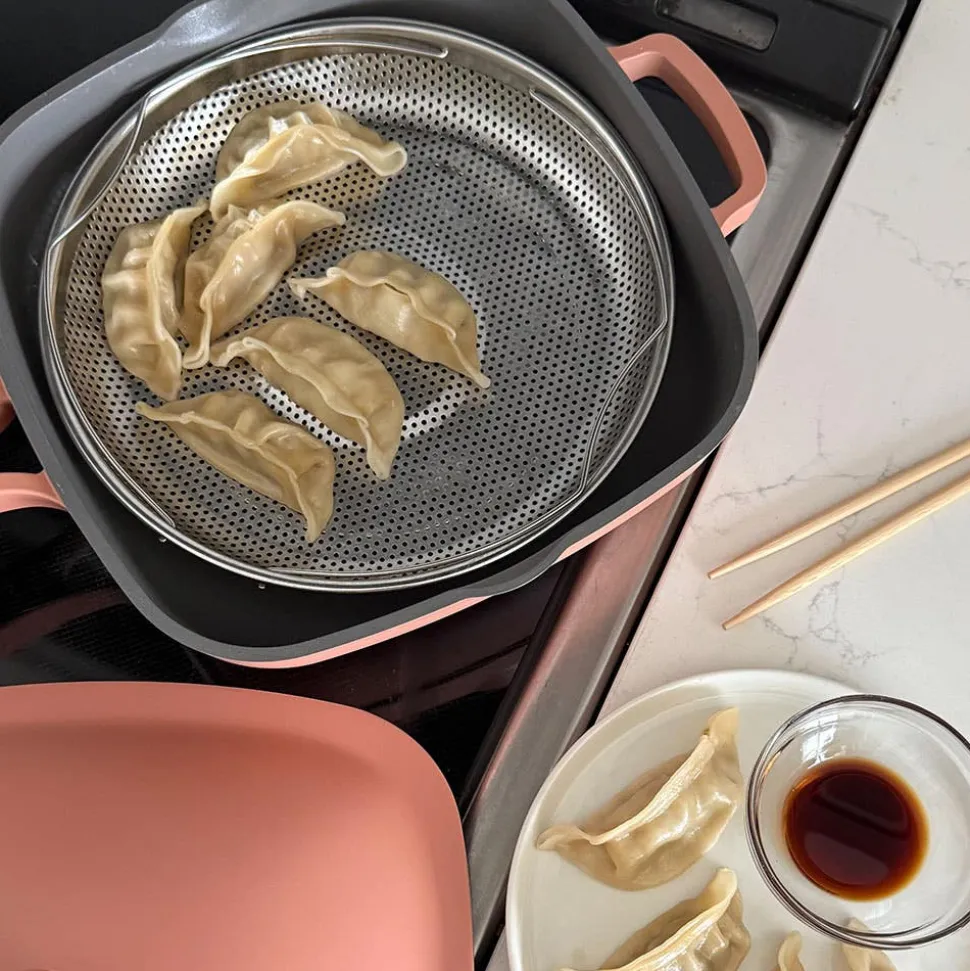 One-Pan Quadra Deep Fry Pan-W Steamer 10in 26 Cm / 3.7 L (Spice)