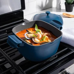One-Pan Quadra Dutch Oven with Lid 24 Cm / 4.9 L (Blue Salt)