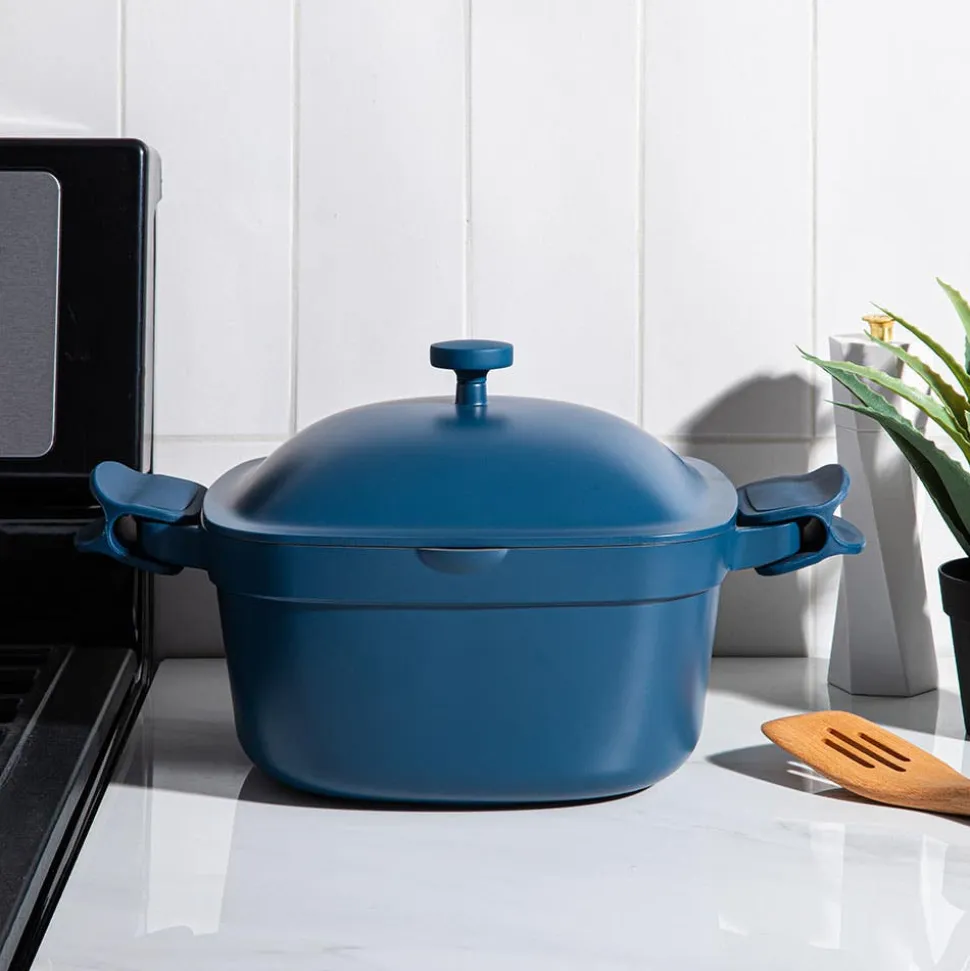 One-Pan Quadra Dutch Oven with Lid 24 Cm / 4.9 L (Blue Salt)