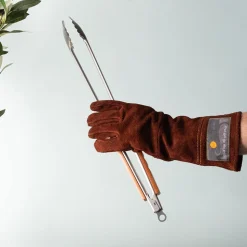 Outset BBQ Leather Grill Glove - Set of 2 (Brown)