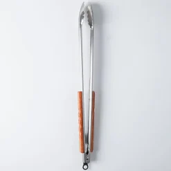 Outset BBQ Rosewood Handle Tongs (Stainless Steel)