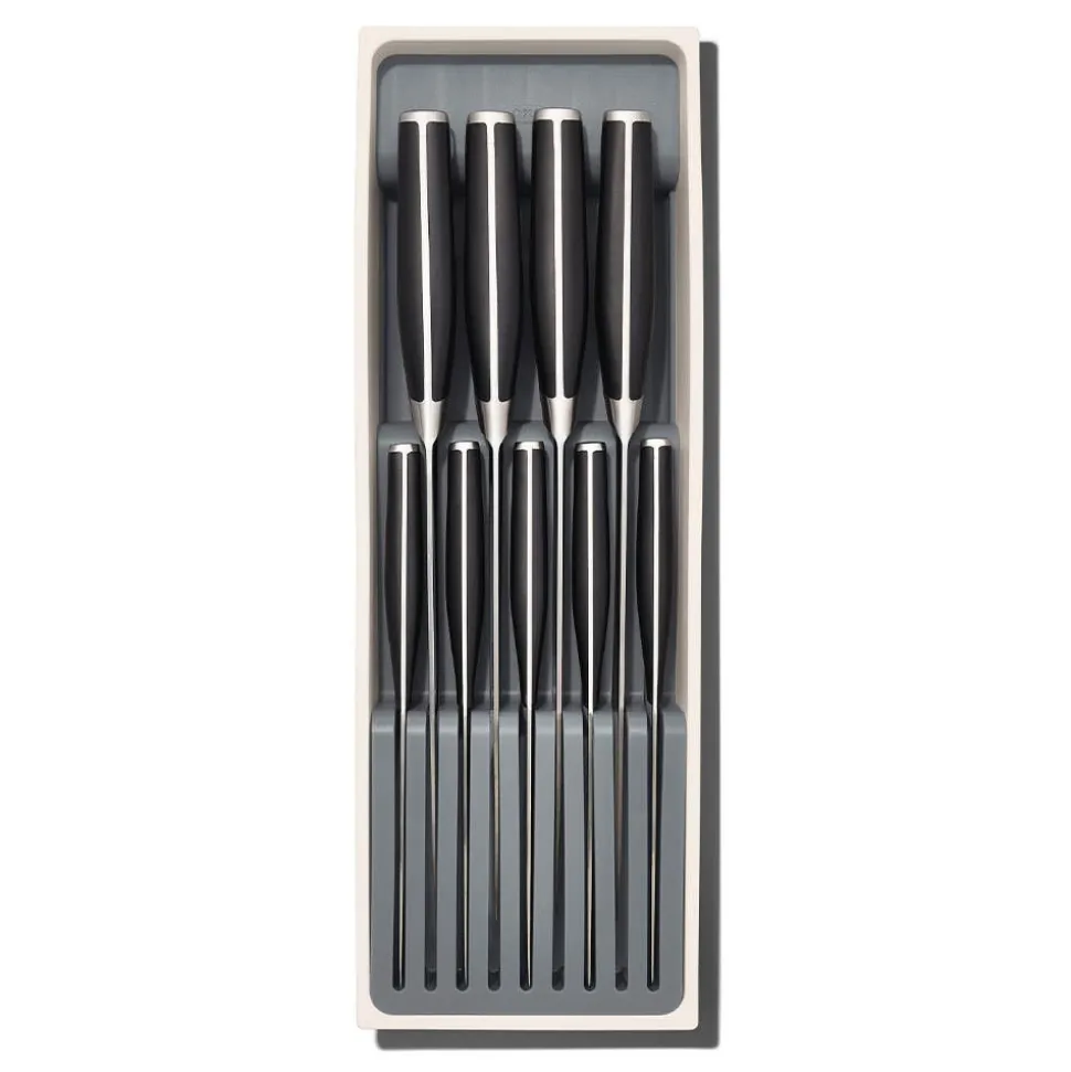 OXO Good Grips Compact Drawer Knife Organizer (White/Grey)