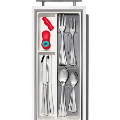OXO Good Grips Compact Drawer Cutlery Organizer (White/Grey)