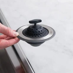 OXO Good Grips Sink Stopper-Strainer (Black/Stainless Steel)