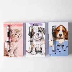 Peach Memo 'Beagle/Cat/Bulldog' Notepad with Pen (Asstd.)