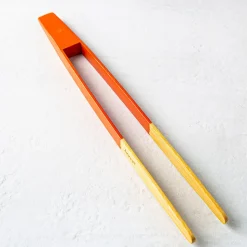 Pebbly Bamboo Magnetic Toast Tongs 9.5