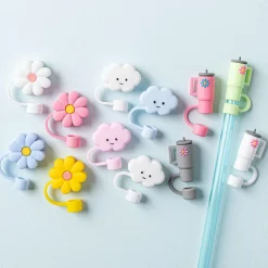 Pure Fun Straw 'Assorted' Straw Caps - Set of 4