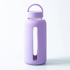 Quench Aura Glass Water Bottle with Silicone 27oz (Light Purple)