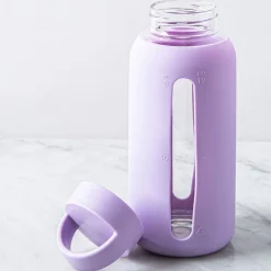 Quench Aura Glass Water Bottle with Silicone 27oz (Light Purple)