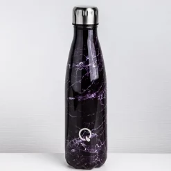 Quench Flow 'Marble' St-St Double-Wall Water Bottle (Black 17oz)