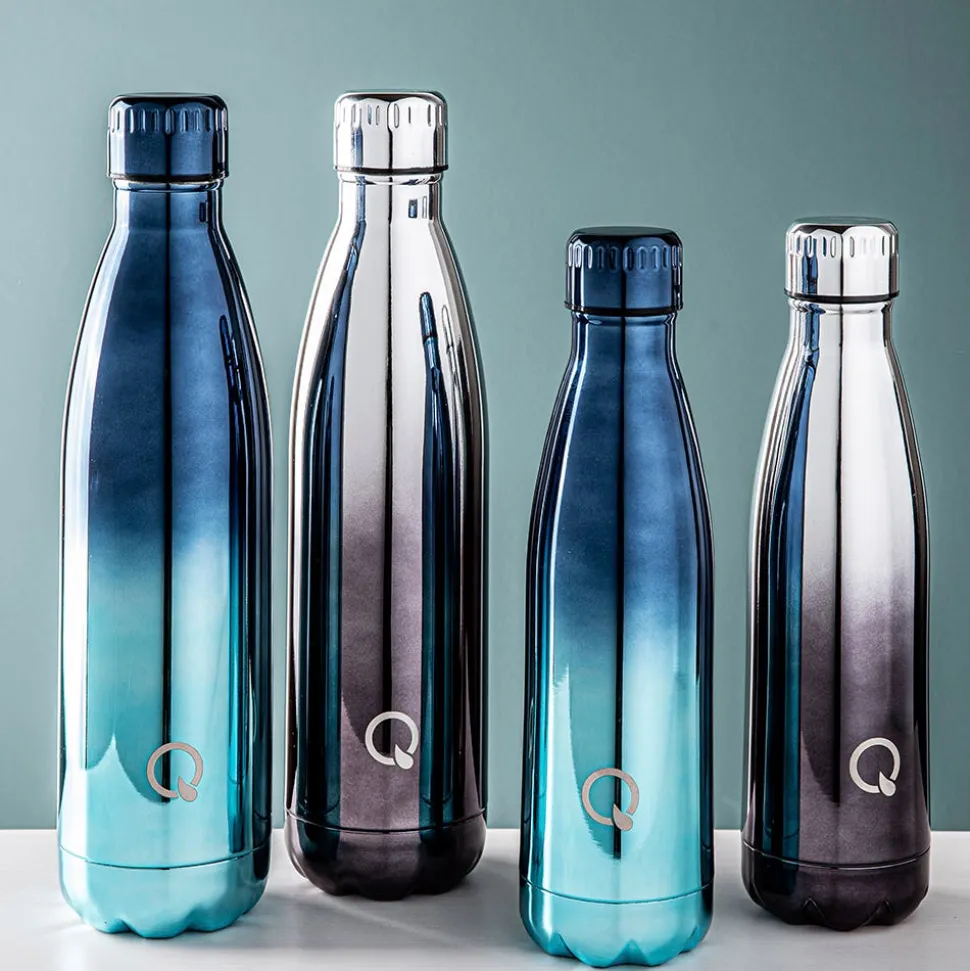 Quench Flow 'Ombre' St-St Double-Wall Water Bottle (Silver 17oz)