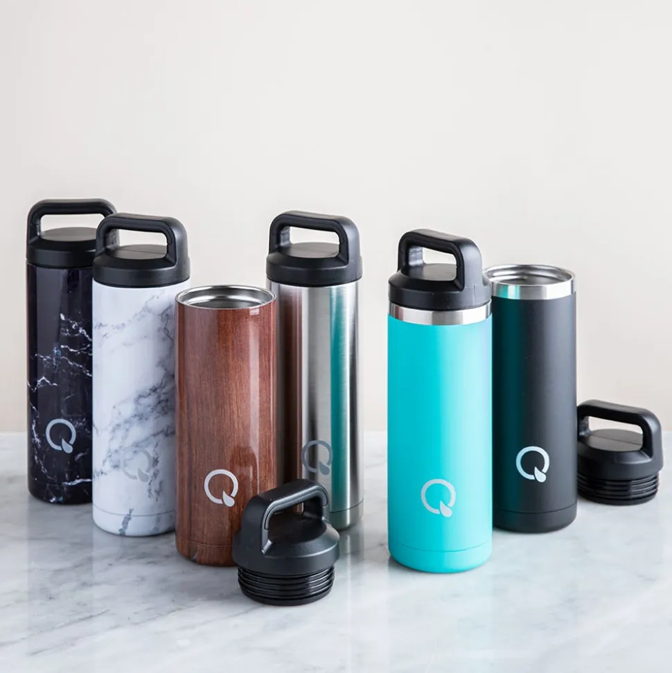 Quench Pulse 'Marble' Double Wall Sport Bottle (Black 18oz)