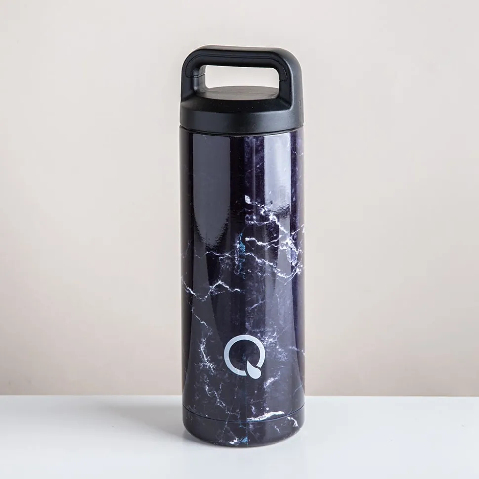 Quench Pulse 'Marble' Double Wall Sport Bottle (Black 18oz)