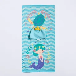 Safdie Summer 'Mermaid' Knit Kids Hooded Towel