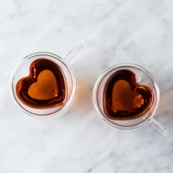 S&Co Barista Amore Double Wall Glass Coffee Mug - Set of 2