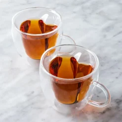 S&Co Barista Amore Double Wall Glass Coffee Mug - Set of 2