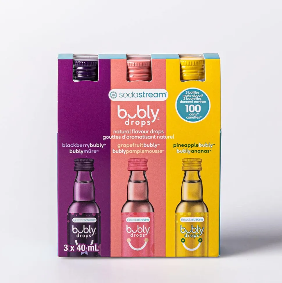 Sodastream Bubly Natural Flavour Fruit Drops - set of 3