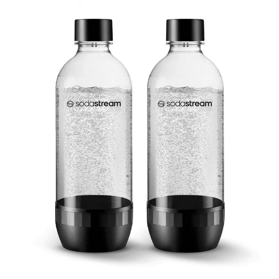 Sodastream Classic Plastic Soda Bottle - Set of 2 (Clear/Black)