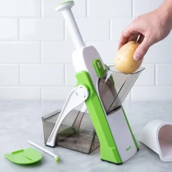 Starfrit Pump 'N' Slice Adjustable Food Cutter (White/Green)