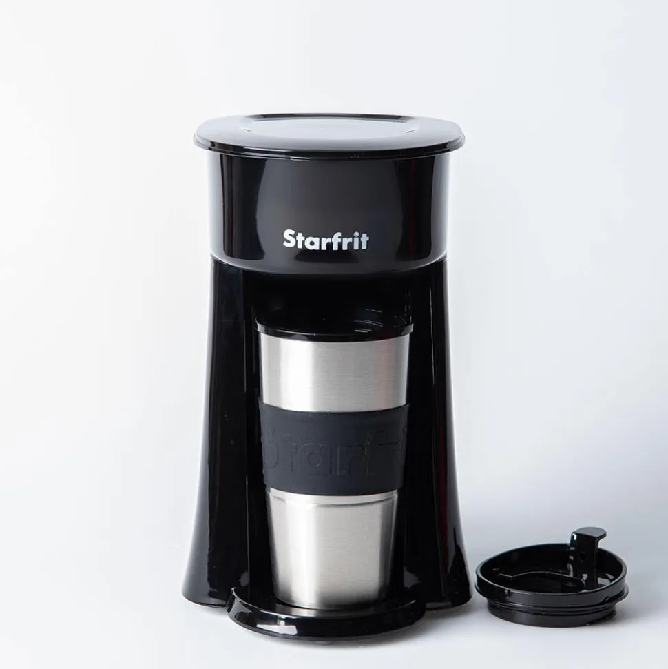 Starfrit Single Serve Coffee Maker with Travel Mug (Black)