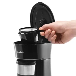 Starfrit Single Serve Coffee Maker with Travel Mug (Black)