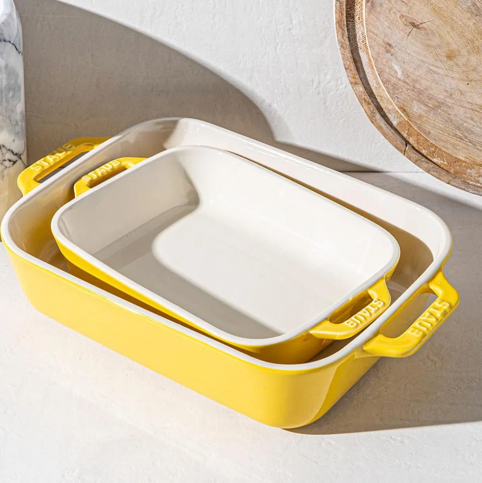 Staub En France 'MacAron' Rectangular Bake Dish - Set of 2 (Citron)