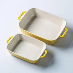 Staub En France 'MacAron' Rectangular Bake Dish - Set of 2 (Citron)
