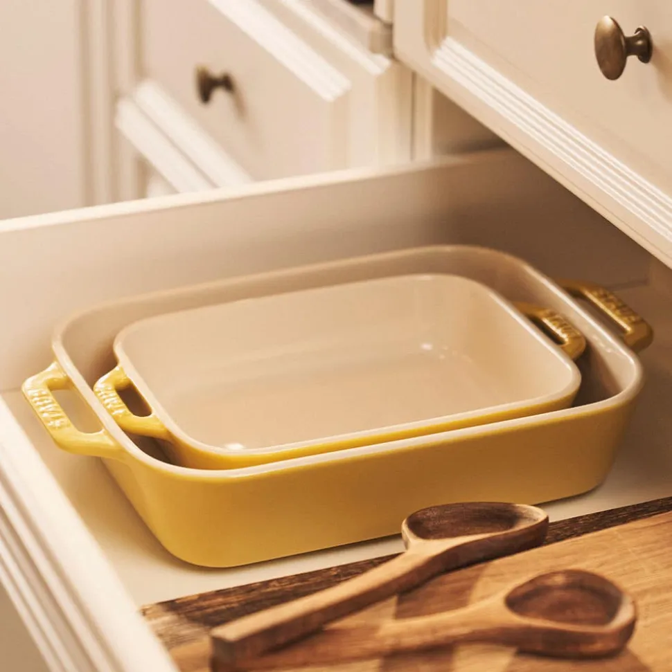 Staub En France 'MacAron' Rectangular Bake Dish - Set of 2 (Citron)