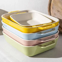 Staub En France 'Macaron' Rectangular Bake Dish - Set of 2 Light Green