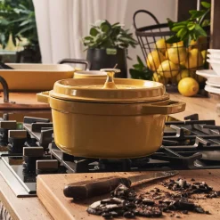 Staub France Cast Iron Round Cocotte (Citron)