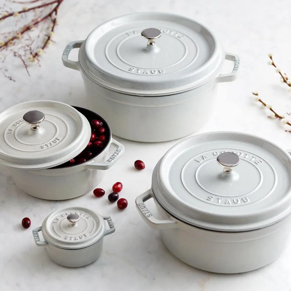 Staub France Cast Iron Round Cocotte 5L (Truf Light Grey)